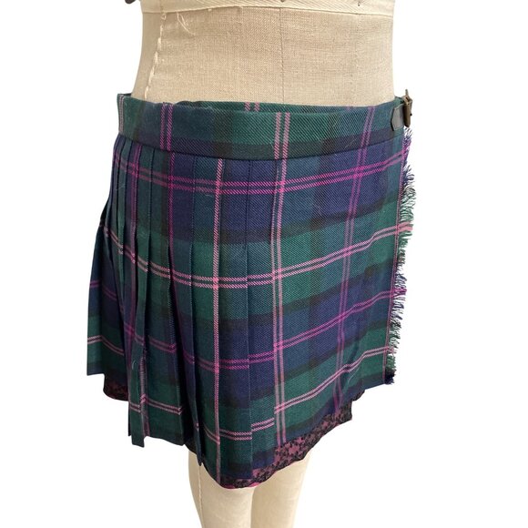 Vintage Sara Berman Plaid Tartan Kilt Skirt M - Picture 2 of 10